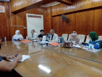 اجتماع لجنة المتابعة و الدعم بجامعة بنها مع مدير وحدة التخطيط الاستراتيجي بكلية العلوم و اعضاء الوحدة بالكلية